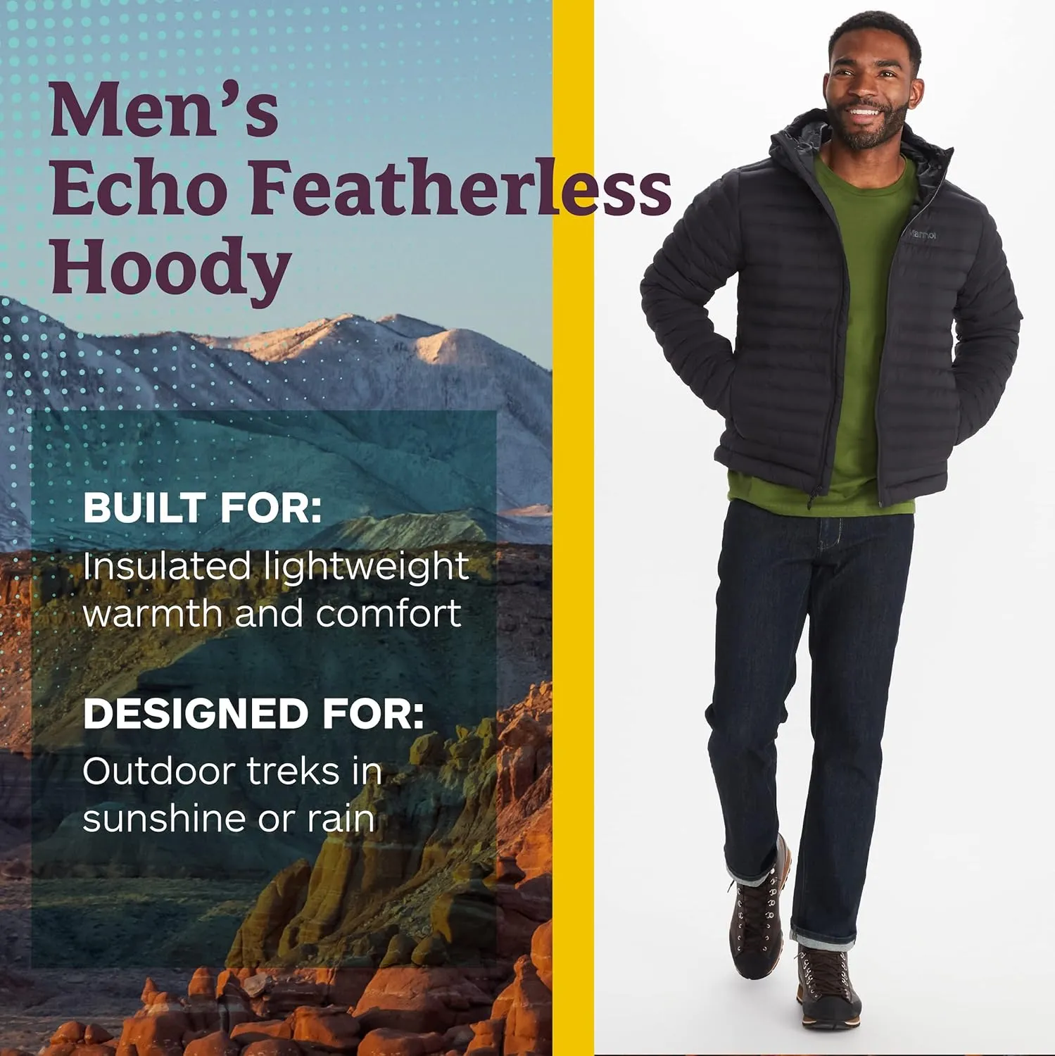 MARMOT Men's Echo Featherless Hoody - Lightweight Down-Alternative Puffer Jacket with Hood