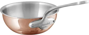 Mauviel M’6S 6-Ply Polished Copper & Stainless Steel Chef Pan With Cast Stainless Steel Handle, 2.1-qt, Made In France