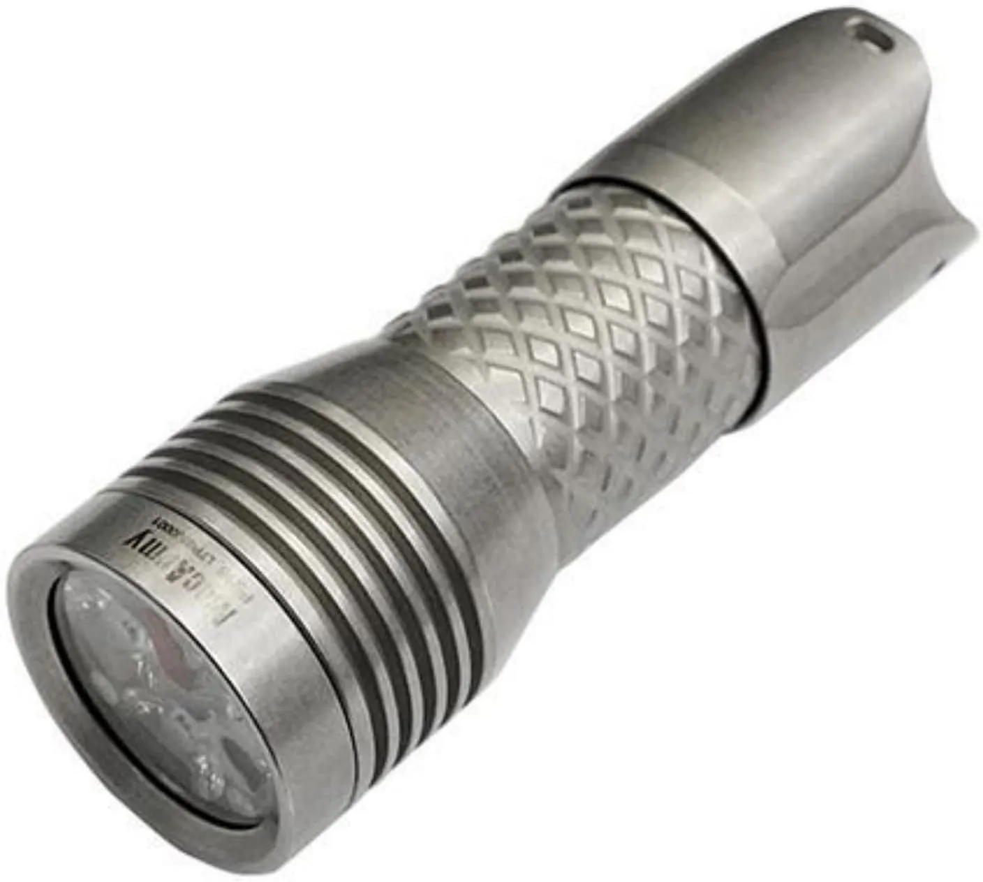 MecArmy PS16 Stainless Steel Ultra Bright Flashlight, 2000 Lumens with 4 XP-G2 LEDs Super Long Lasting USB Rechargeable Handheld EDC Compact Flashlight for Everyday Carry (Stonewashed)