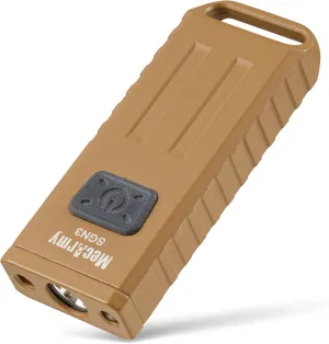 MecArmy SGN3 Mini Portable USB Rechargeable Multifunctional Keychain Flashlight|UV RED White Lights for Selectable| LED with 160 Lumens|Micro USB Recharge Designed for Everyday Carry (Tan)