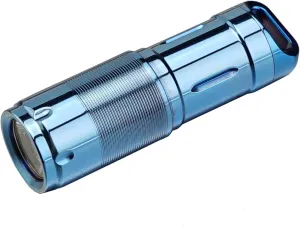 MecArmy X2S Stainless Steel LED Flashlight, Mini EDC Rechargeable Keychain Flashlight with Micro USB Charging, 10180 Battery 130 Lumens Outdoor Waterproof EDC Keychain Light (DLC Blue)