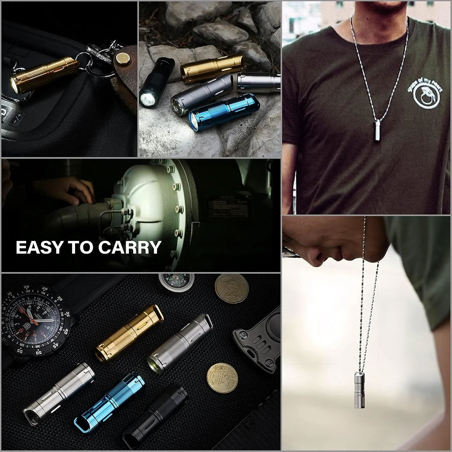 MecArmy X2S Stainless Steel LED Flashlight, Mini EDC Rechargeable Keychain Flashlight with Micro USB Charging, 10180 Battery 130 Lumens Outdoor Waterproof EDC Keychain Light (DLC Blue)