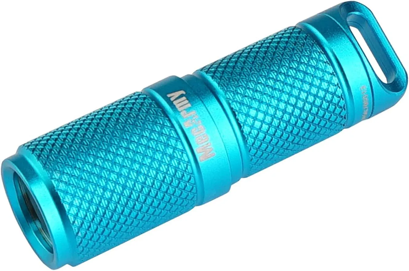 MecArmy X4S 130 Lumen Aluminum Super Micro-Sized Keychain EDC Flashlight with Micro USB Charging | Handheld Rechargeable Everyday Carry Car Keychain Light | Outdoor Camping Waterproof Torch (Blue)