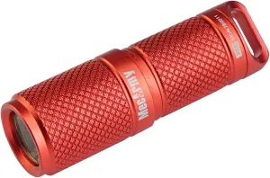 MecArmy X4S 130 Lumen Aluminum Super Micro-Sized Keychain EDC Flashlight with Micro USB Charging | Handheld Rechargeable Everyday Carry Car Keychain Light | Outdoor Camping Waterproof Torch (Red)