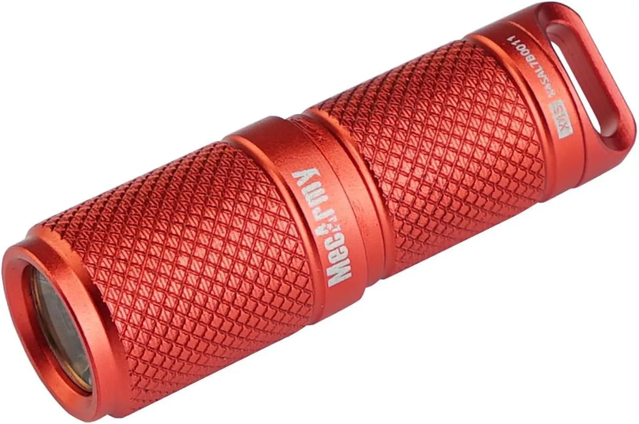 MecArmy X4S 130 Lumen Aluminum Super Micro-Sized Keychain EDC Flashlight with Micro USB Charging | Handheld Rechargeable Everyday Carry Car Keychain Light | Outdoor Camping Waterproof Torch (Red)