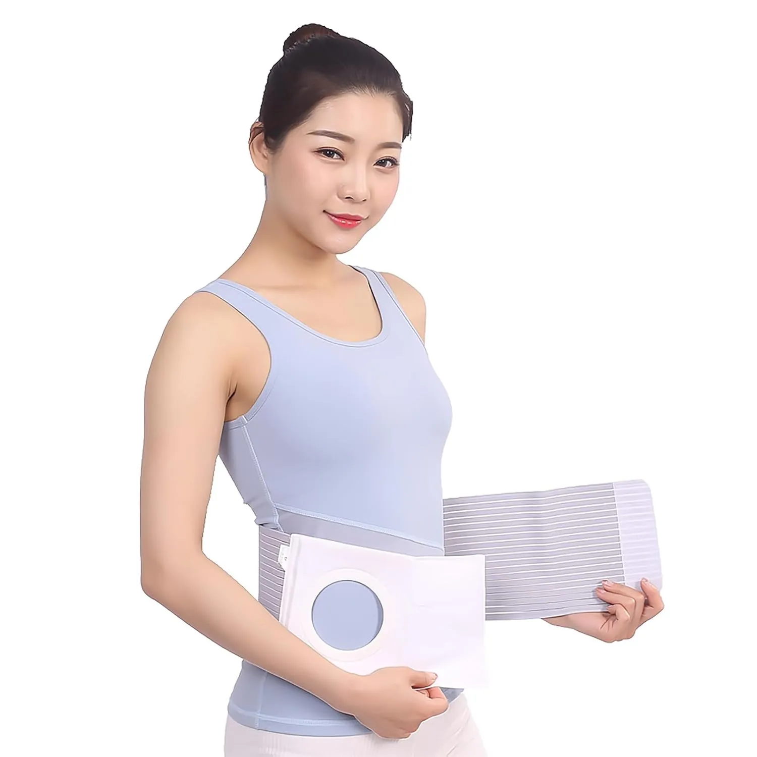 Medical Breathable Ostomy Belt Stoma Support Ostomy Hernia Belt for Men and Women Abdominal Binder Brace Abdomen Band with Stoma Opening Hole Parastomal Hernia Protection for Colostomy Patients