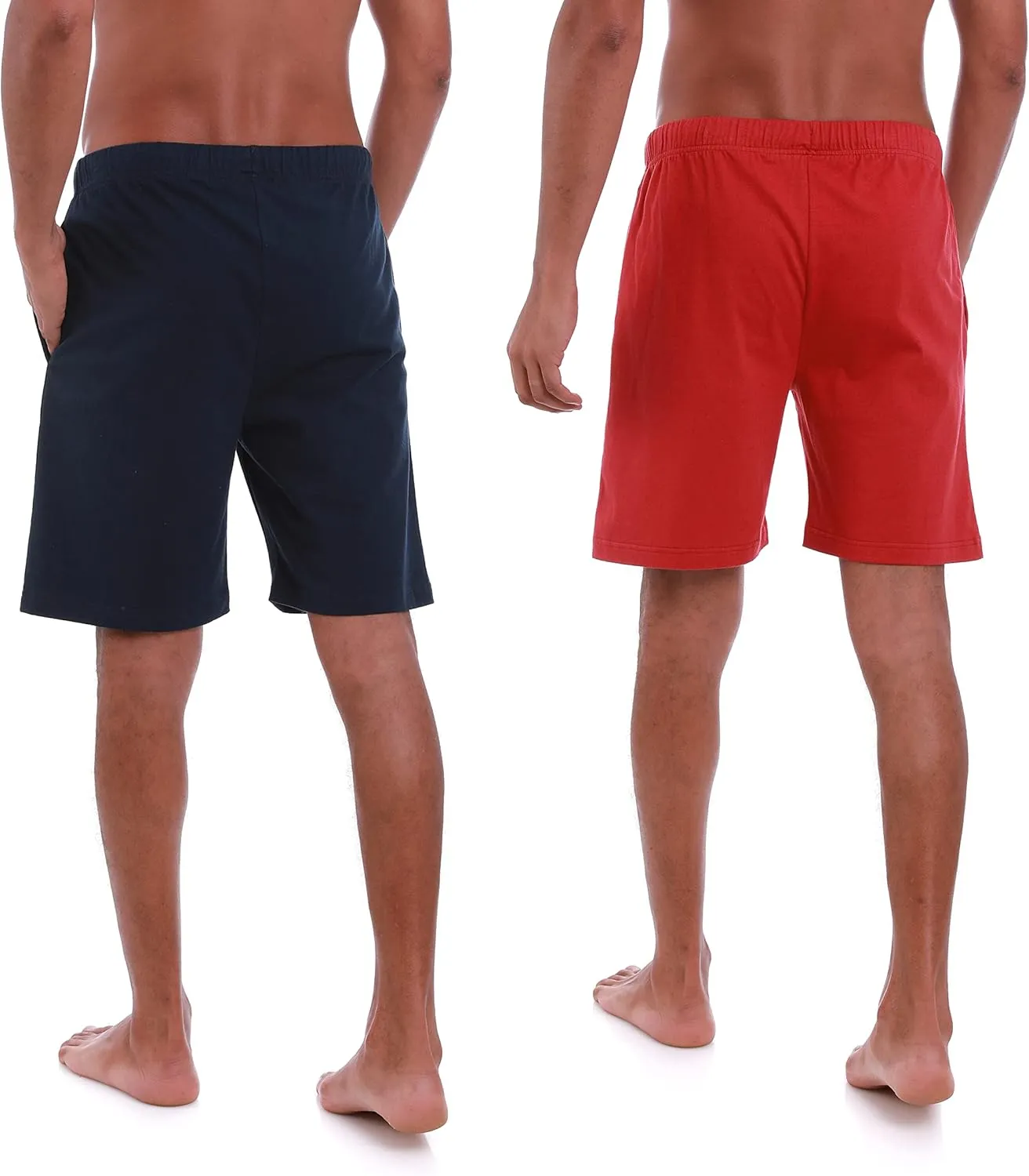 Men’s (2-Pack) Cotton Rich Knit Short | Sleepwear Shorts with Pockets | Ultra Soft, Breathable (Made in Egypt)