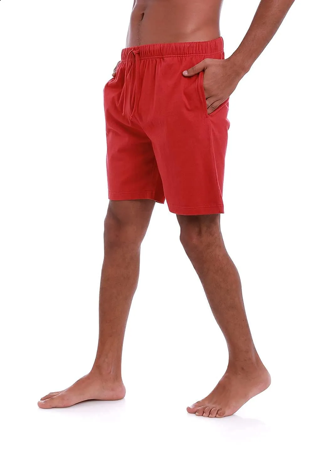 Men’s (2-Pack) Cotton Rich Knit Short | Sleepwear Shorts with Pockets | Ultra Soft, Breathable (Made in Egypt)