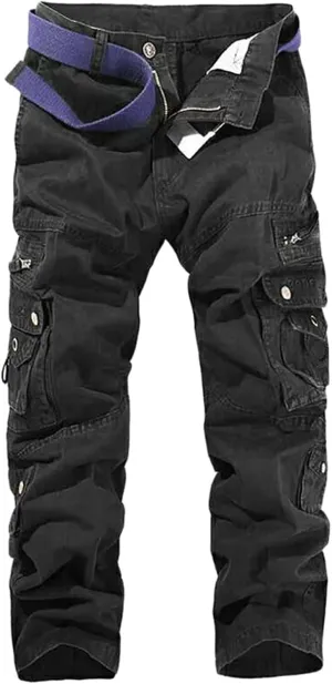Men's Cotton Multi-Pockets Work Pants Tactical Outdoor Cargo Pants Hiking Trousers Rip-Stop Combat Pants