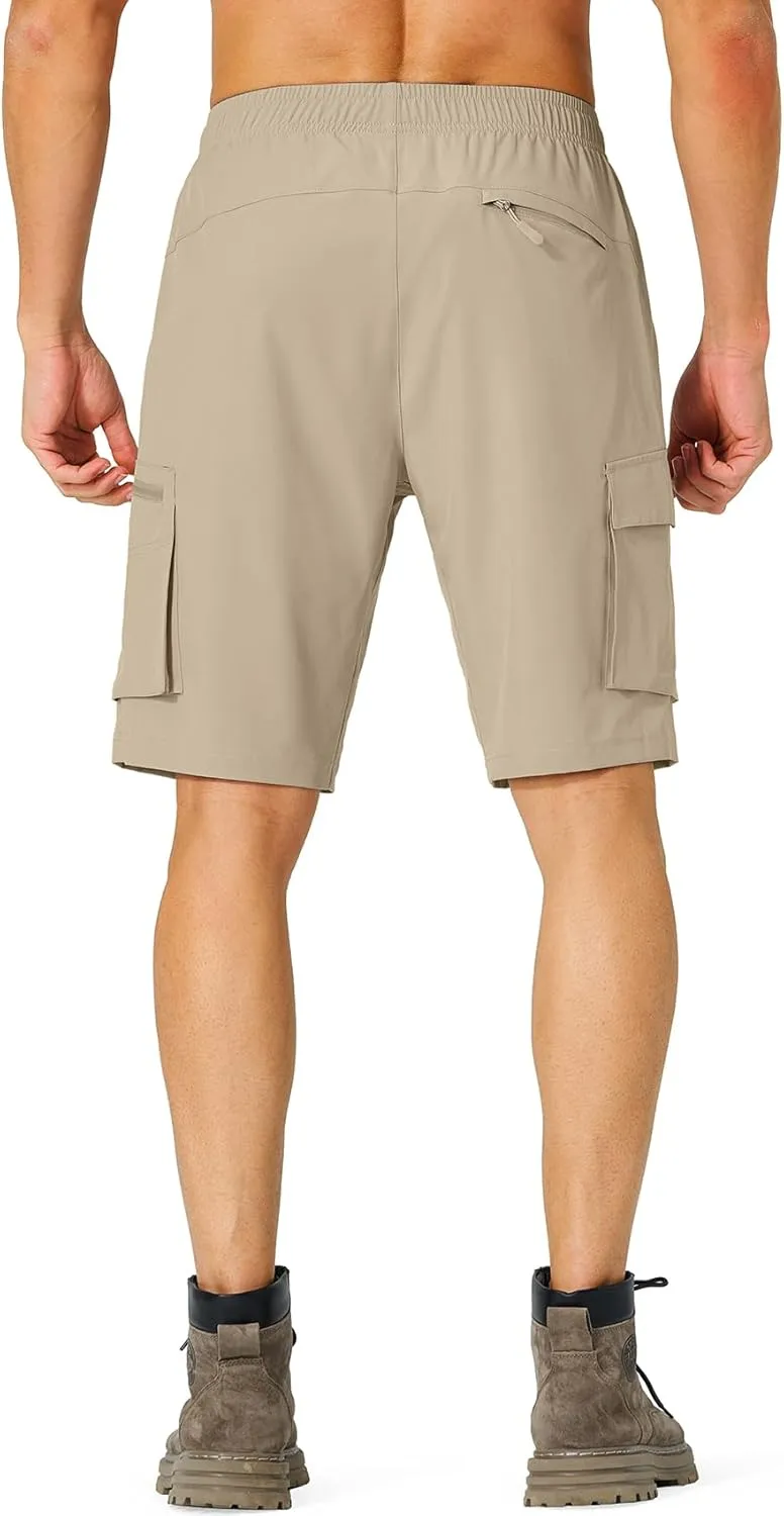 Men's Hiking Cargo Shorts Quick Dry Lightweight Summer Travel Shorts with Zipper Pockets for Camping Fishing Golf