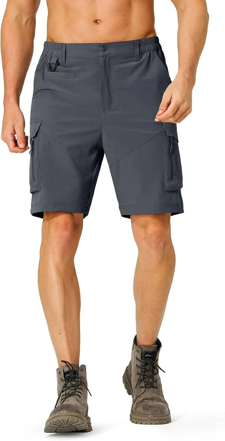Men's Hiking Cargo Shorts Quick Dry Lightweight Travel Shorts with Multi Pockets for Fishing Camping Golf