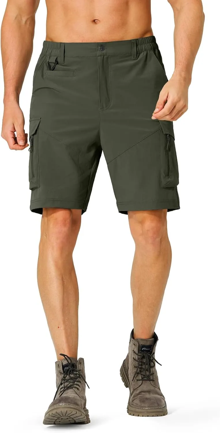 Men's Hiking Cargo Shorts Quick Dry Lightweight Travel Shorts with Multi Pockets for Fishing Camping Golf