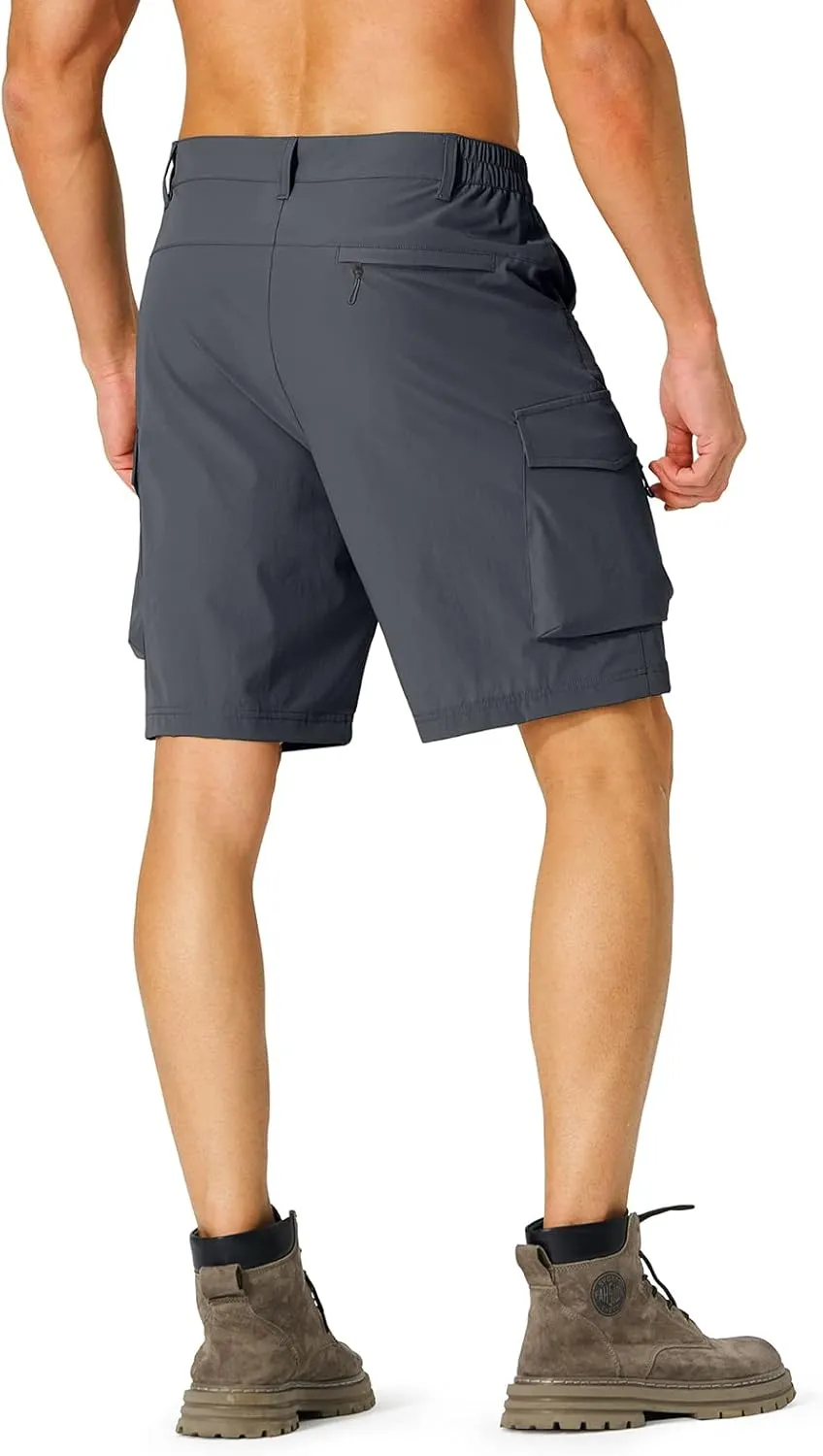 Men's Hiking Cargo Shorts Quick Dry Lightweight Travel Shorts with Multi Pockets for Fishing Camping Golf