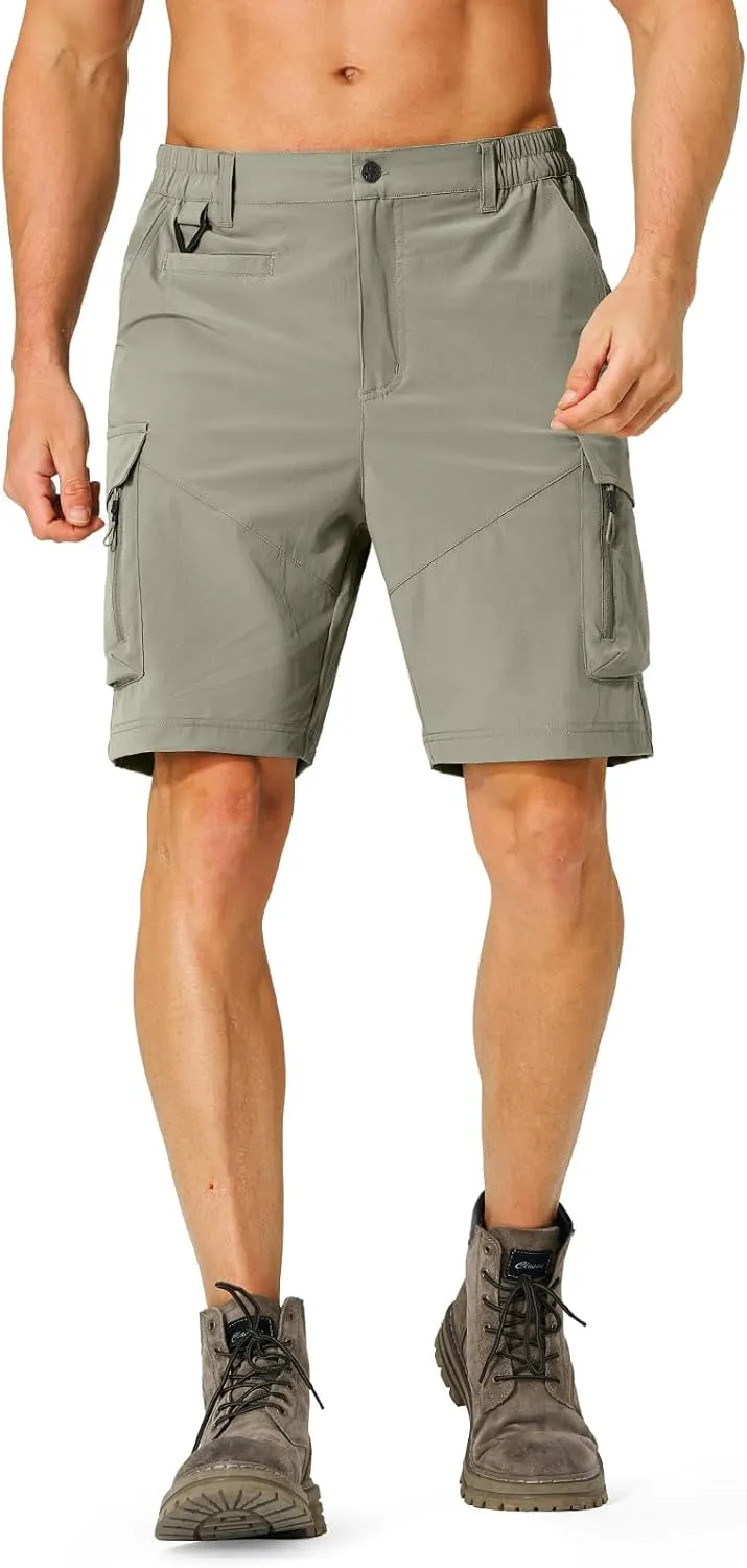 Men's Hiking Cargo Shorts Quick Dry Lightweight Travel Shorts with Multi Pockets for Fishing Camping Golf