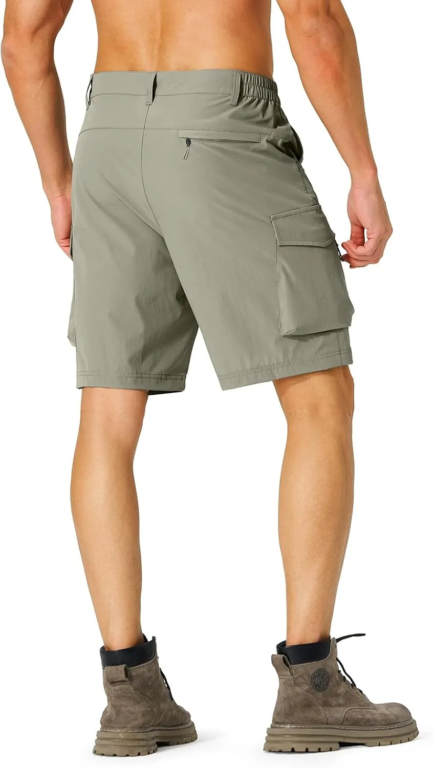 Men's Hiking Cargo Shorts Quick Dry Lightweight Travel Shorts with Multi Pockets for Fishing Camping Golf
