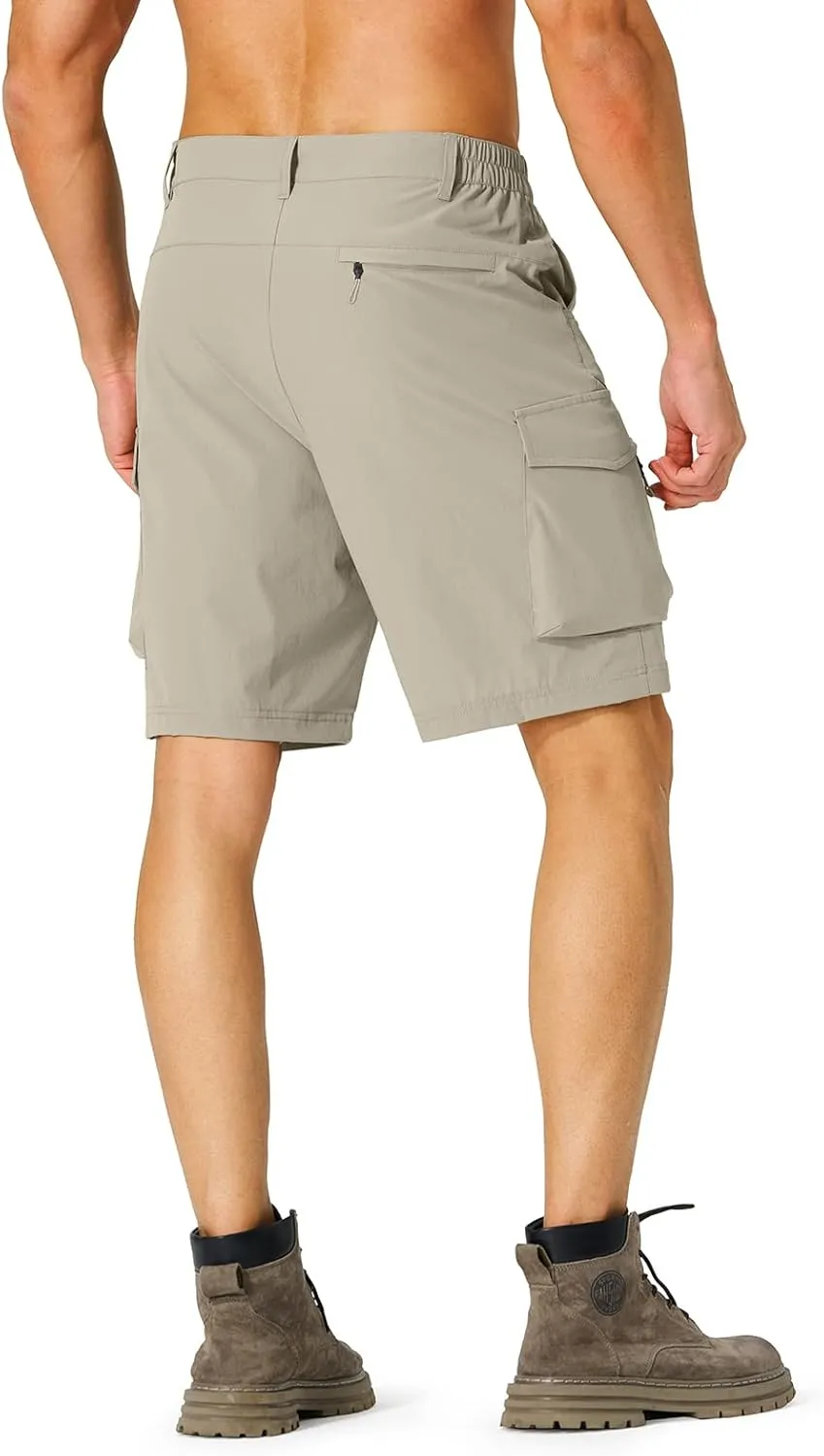 Men's Hiking Cargo Shorts Quick Dry Lightweight Travel Shorts with Multi Pockets for Fishing Camping Golf