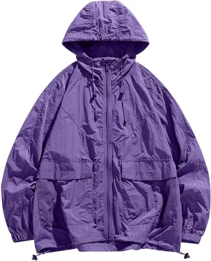 Mens Lightweight Rain Jacket Hiking Golf Coat Water Resistant Breathable Outerwear Fishing Lightweight Raincoat