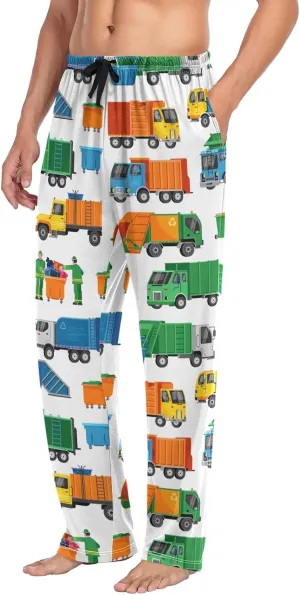 Mens Pajama Pants Lounge Pants Soft Long Sleep Pants Men Pajama Bottoms with Pockets, Small, White
