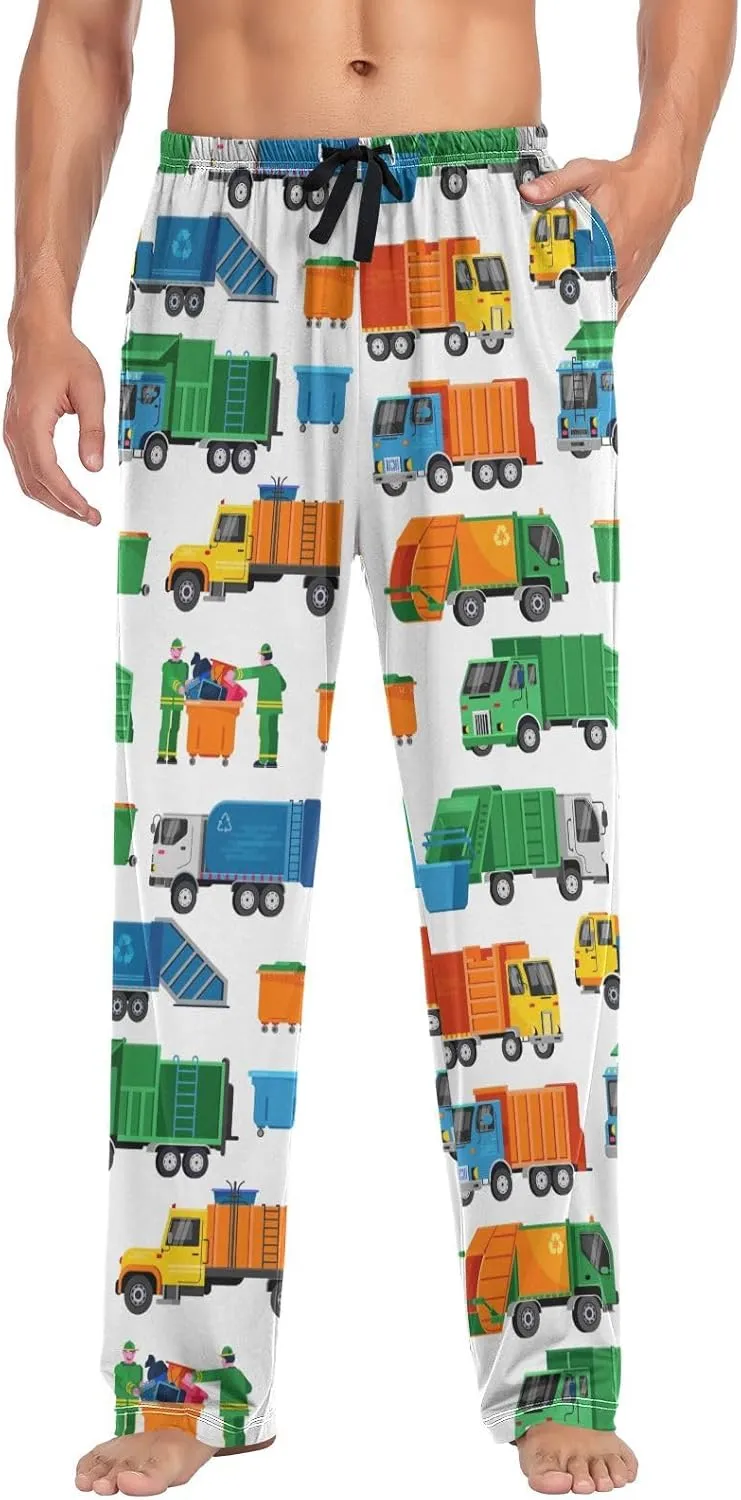 Mens Pajama Pants Lounge Pants Soft Long Sleep Pants Men Pajama Bottoms with Pockets, Small, White