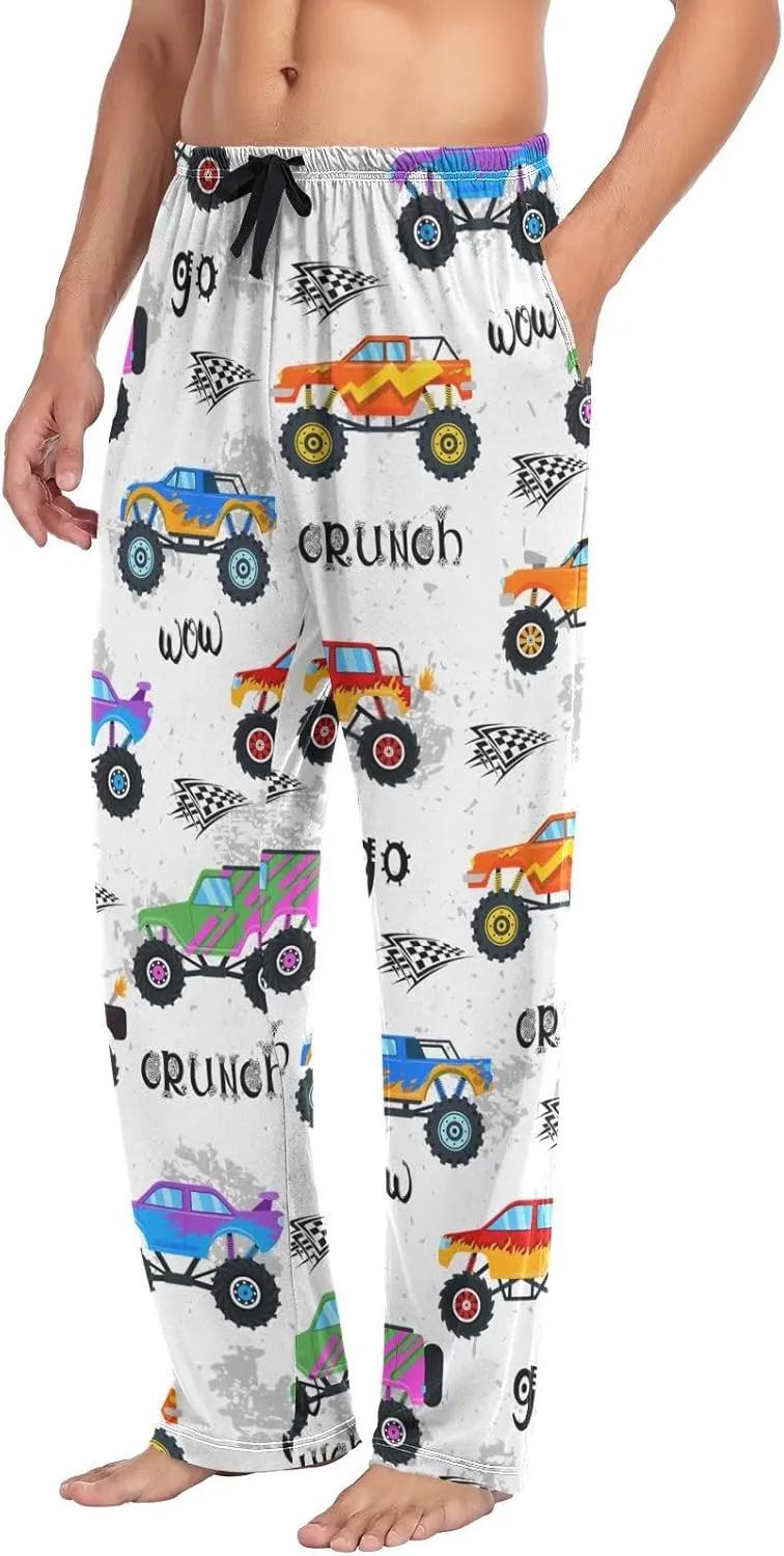 Mens Pajama Pants Lounge Pants Soft Long Sleep Pants Men Pajama Bottoms with Pockets, Small, White