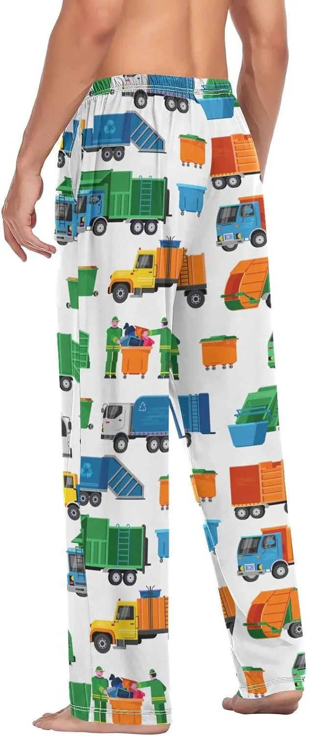 Mens Pajama Pants Lounge Pants Soft Long Sleep Pants Men Pajama Bottoms with Pockets, Small, White