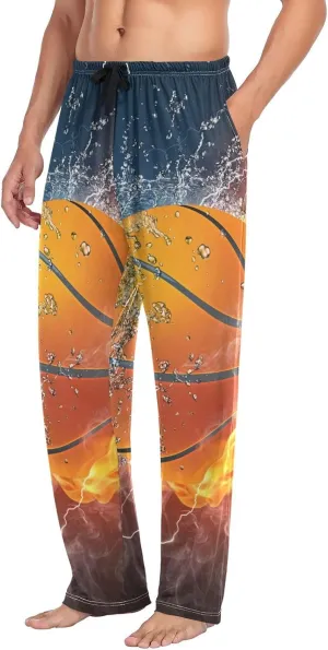 Mens Pajama Pants Lounge Pants Soft Long Sleep Pants Men Pajama Bottoms with Pockets, Small, White