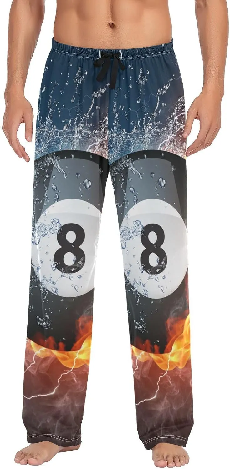Mens Pajama Pants Lounge Pants Soft Long Sleep Pants Men Pajama Bottoms with Pockets, Small, White