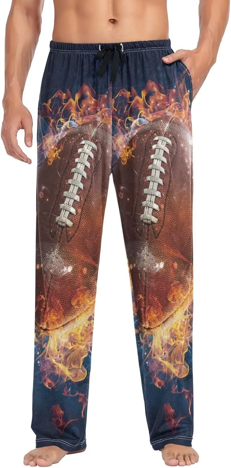 Mens Pajama Pants Lounge Pants Soft Long Sleep Pants Men Pajama Bottoms with Pockets, Small, White