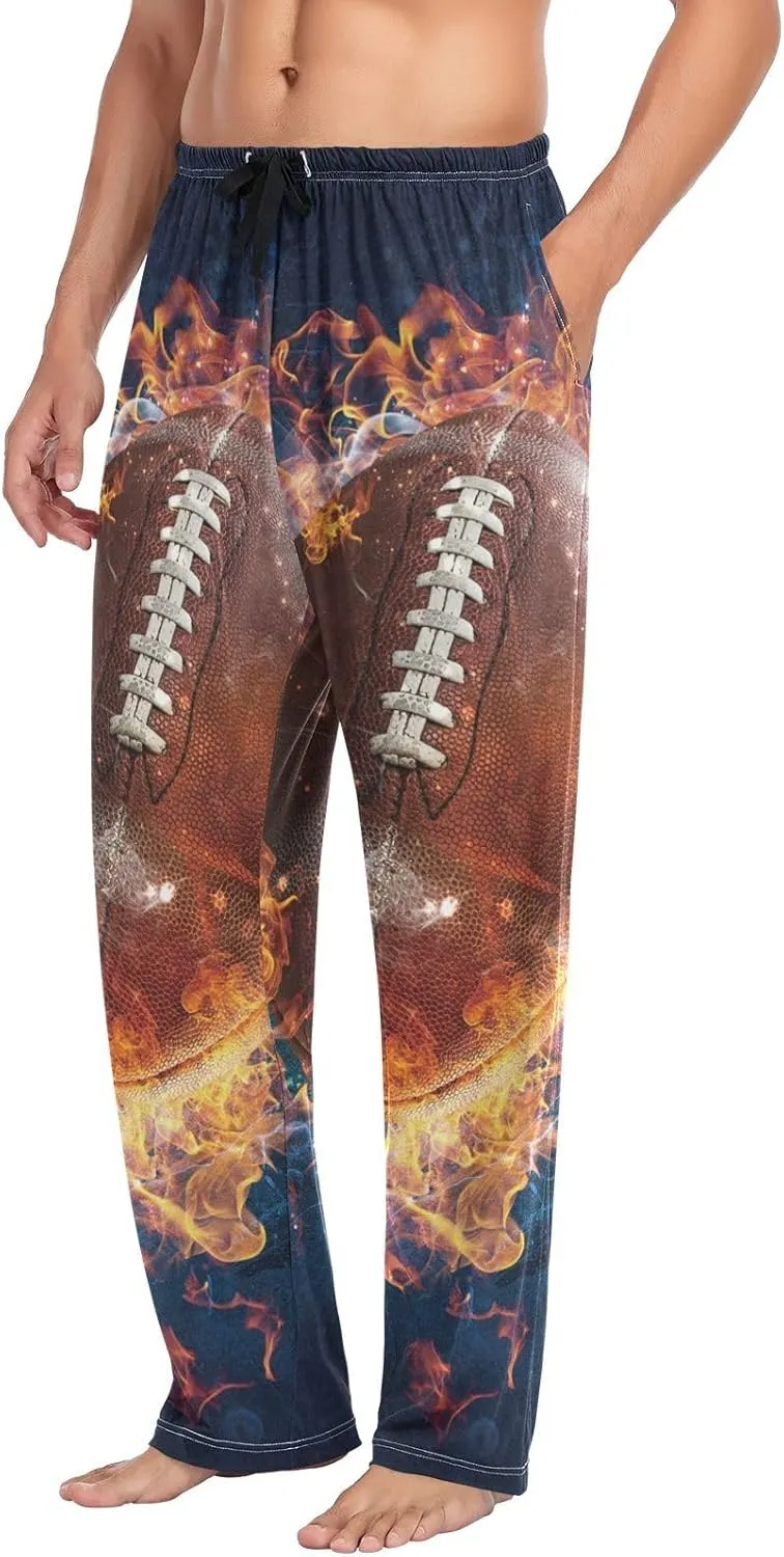 Mens Pajama Pants Lounge Pants Soft Long Sleep Pants Men Pajama Bottoms with Pockets, Small, White
