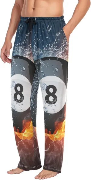 Mens Pajama Pants Lounge Pants Soft Long Sleep Pants Men Pajama Bottoms with Pockets, Small, White