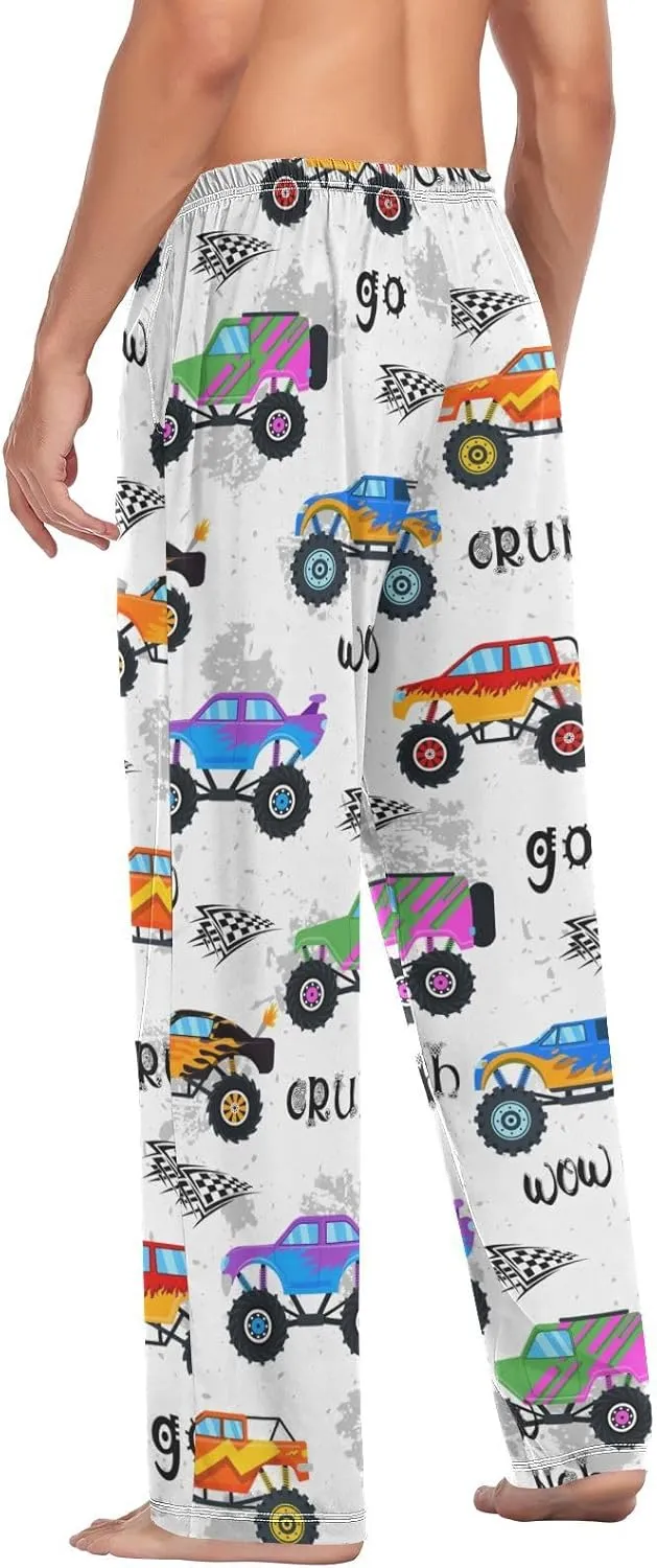 Mens Pajama Pants Lounge Pants Soft Long Sleep Pants Men Pajama Bottoms with Pockets, Small, White