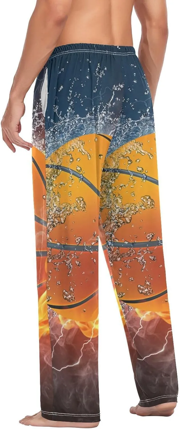 Mens Pajama Pants Lounge Pants Soft Long Sleep Pants Men Pajama Bottoms with Pockets, Small, White