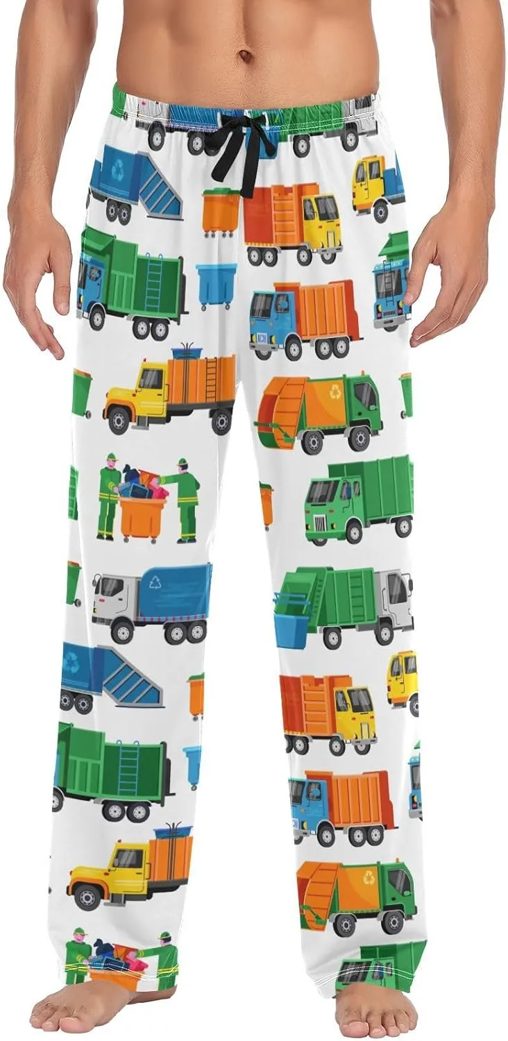 Mens Pajama Pants Lounge Pants Soft Long Sleep Pants Men Pajama Bottoms with Pockets, Small, White