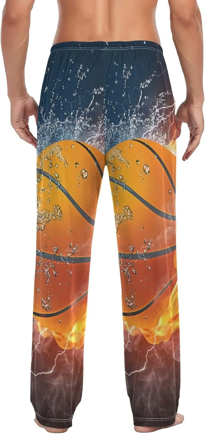 Mens Pajama Pants Lounge Pants Soft Long Sleep Pants Men Pajama Bottoms with Pockets, Small, White