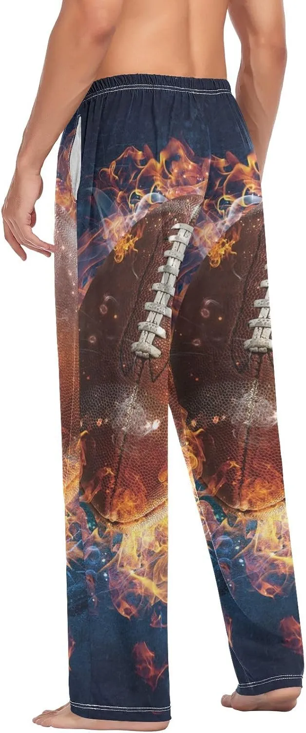 Mens Pajama Pants Lounge Pants Soft Long Sleep Pants Men Pajama Bottoms with Pockets, Small, White