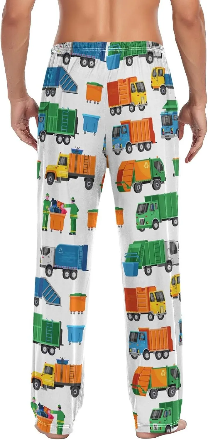 Mens Pajama Pants Lounge Pants Soft Long Sleep Pants Men Pajama Bottoms with Pockets, Small, White