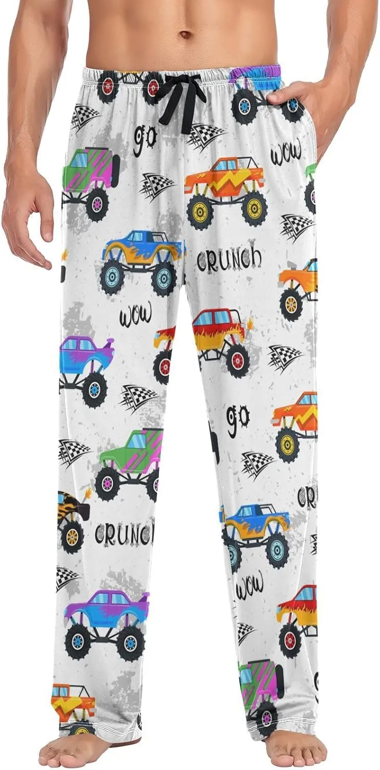 Mens Pajama Pants Lounge Pants Soft Long Sleep Pants Men Pajama Bottoms with Pockets, Small, White