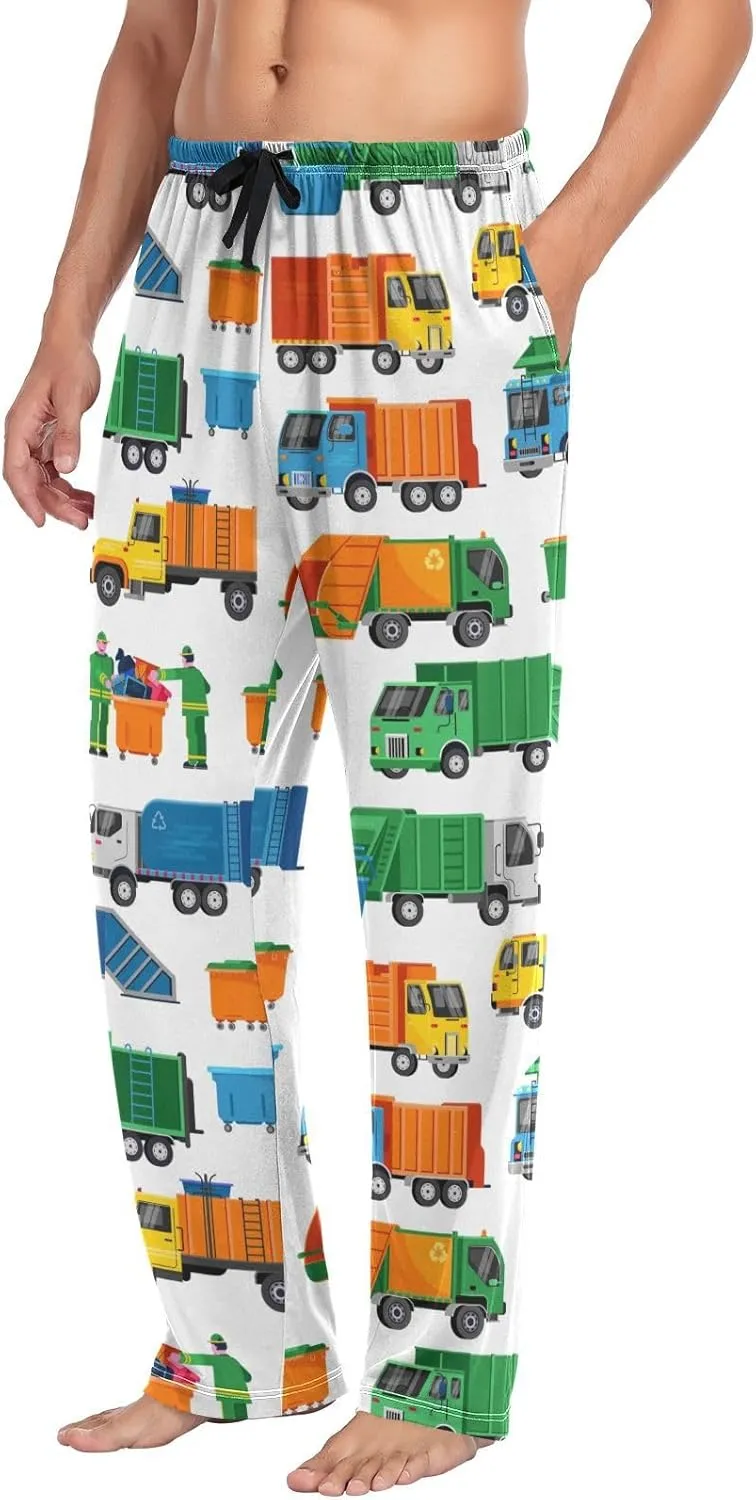 Mens Pajama Pants Lounge Pants Soft Long Sleep Pants Men Pajama Bottoms with Pockets, Small, White