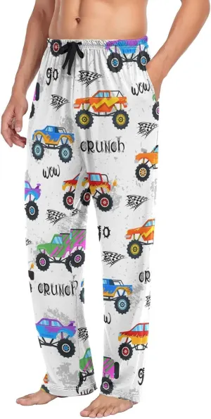 Mens Pajama Pants Lounge Pants Soft Long Sleep Pants Men Pajama Bottoms with Pockets, Small, White