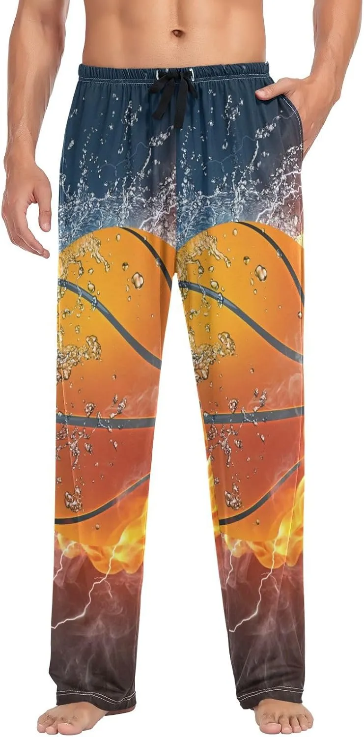 Mens Pajama Pants Lounge Pants Soft Long Sleep Pants Men Pajama Bottoms with Pockets, Small, White