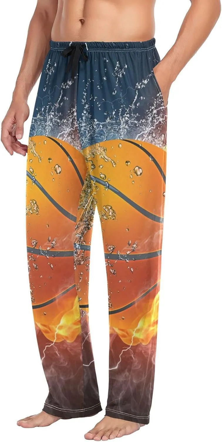 Mens Pajama Pants Lounge Pants Soft Long Sleep Pants Men Pajama Bottoms with Pockets, Small, White