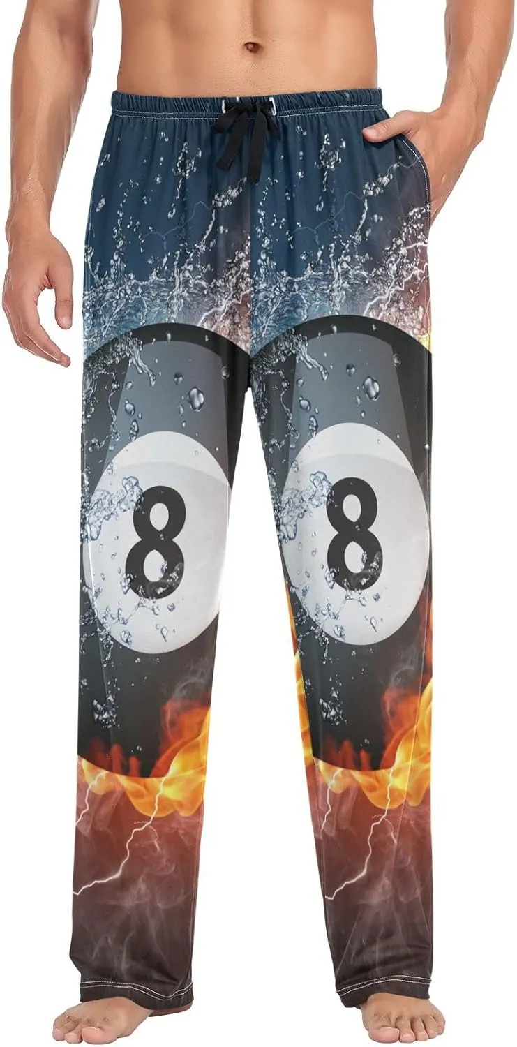 Mens Pajama Pants Lounge Pants Soft Long Sleep Pants Men Pajama Bottoms with Pockets, Small, White