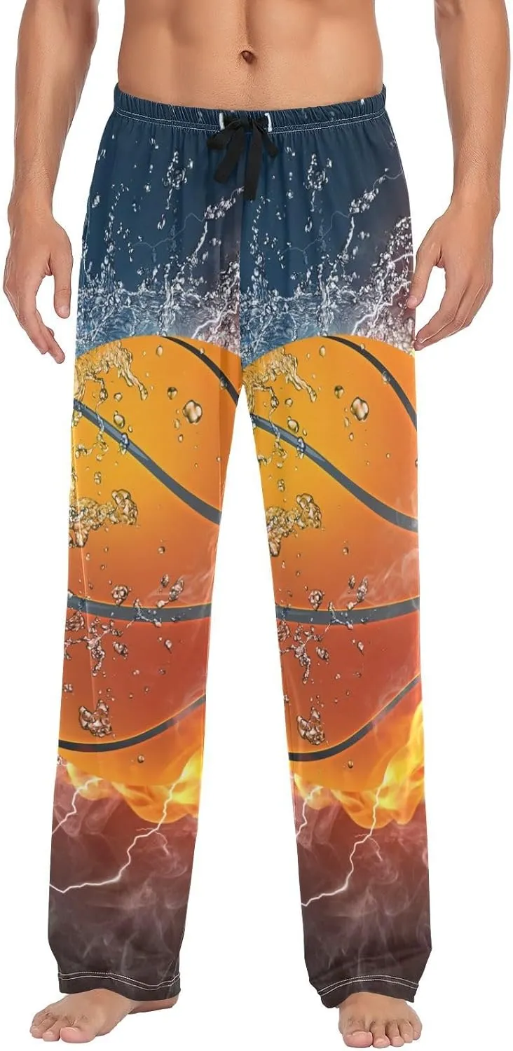 Mens Pajama Pants Lounge Pants Soft Long Sleep Pants Men Pajama Bottoms with Pockets, Small, White