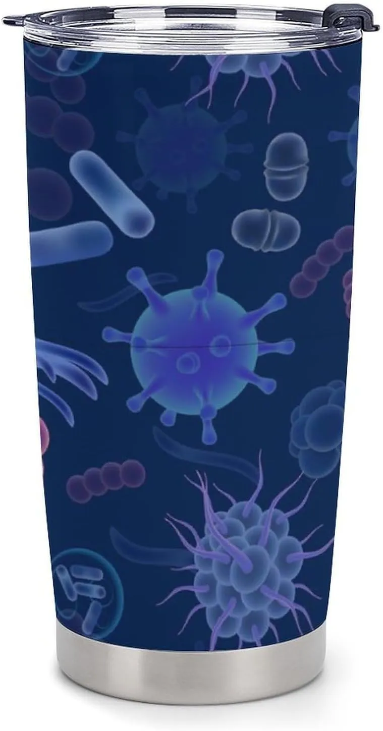 Microbes Simple Insulated Tumbler Leakproof Travel Coffee Mug Safe Car Cups 600ml