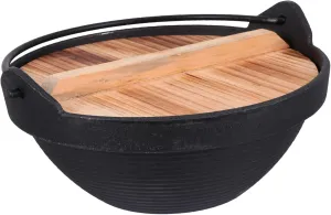 Mikinona Camping Hot Pot Cast Non-stick Coating Multifunctional Saucepan Easy Wash Outdoor Cooking Japanese Style