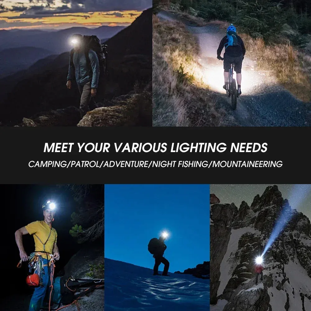 Mini COB Headlight Portable LEDHeadlamp Waterproof Head Front Light With 3 Modes Lighting Outdoor Camping Hiking Head Flashlight