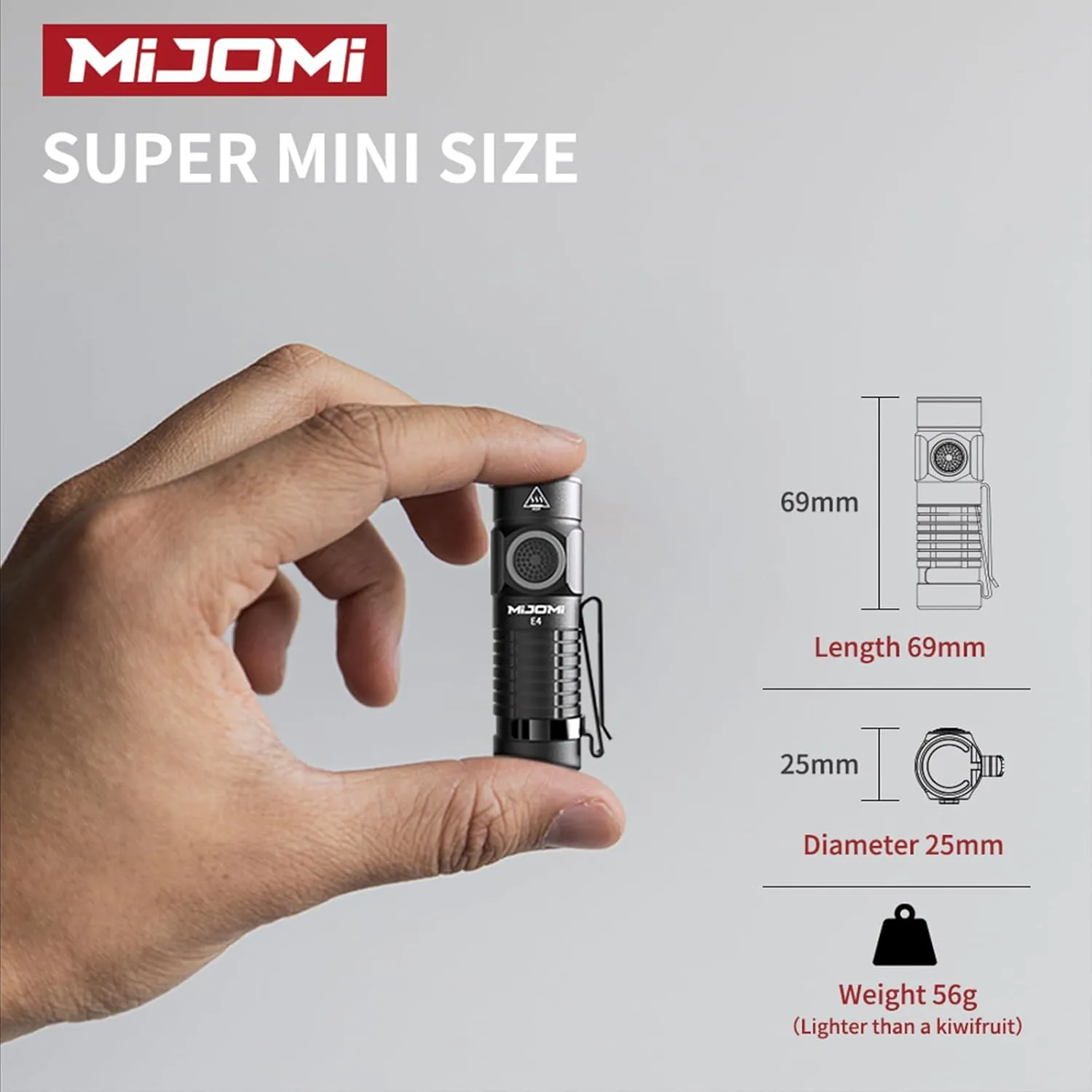 Mini Flashlight with Magnet, Rechargeable Pocket Light Compact High Lumens Handheld Light, E4 Flashlight 7 Modes 1100 Lumens for Outdoor, Hiking, Walking