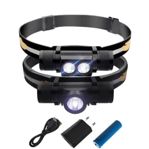 mini Headlamp led L2 Headlight USB rechargeable Head Torch waterproof Head Flashlight Head light 18650 battery camping Light