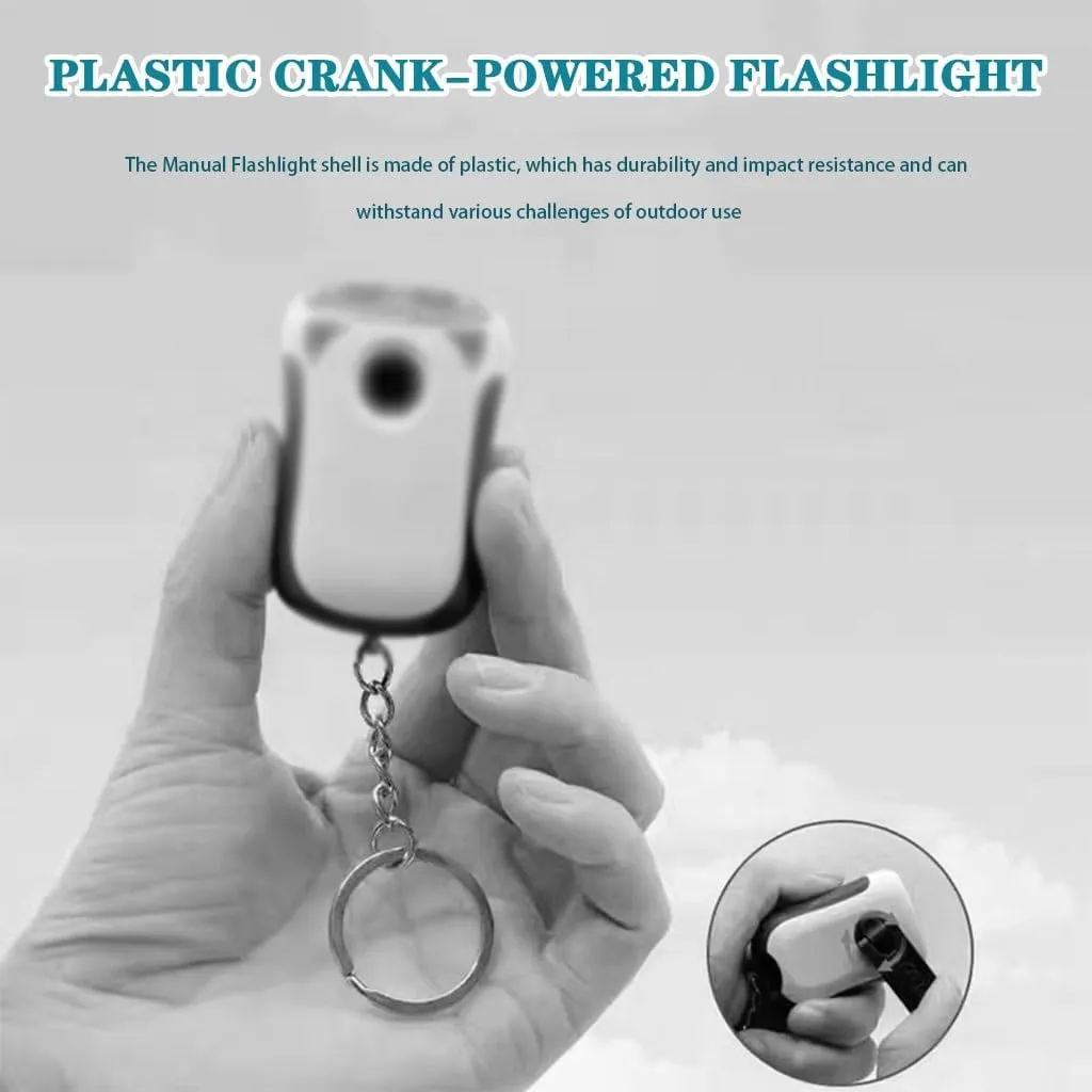 Mini Portable Manual Flashlight, Home Keychain with LED Light, Outdoor Emergency Dynamo Flashlight, Student Hand Crank Flashlight(Pink Color,2pcs)