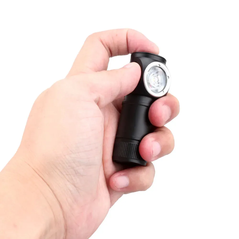Mini USB-C Rechargeable Headlamp 1100lm 90 CRI Angle Flashlight with TIR Optics and Magnetic Tail